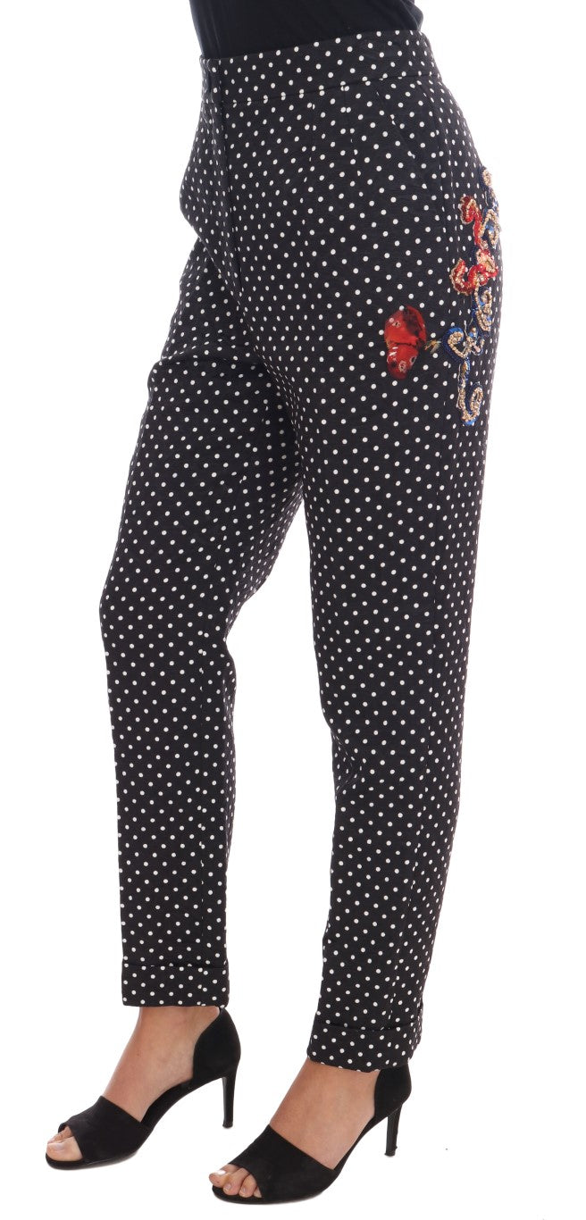 Dolce & Gabbana Elegant trousers with polka dot decoration