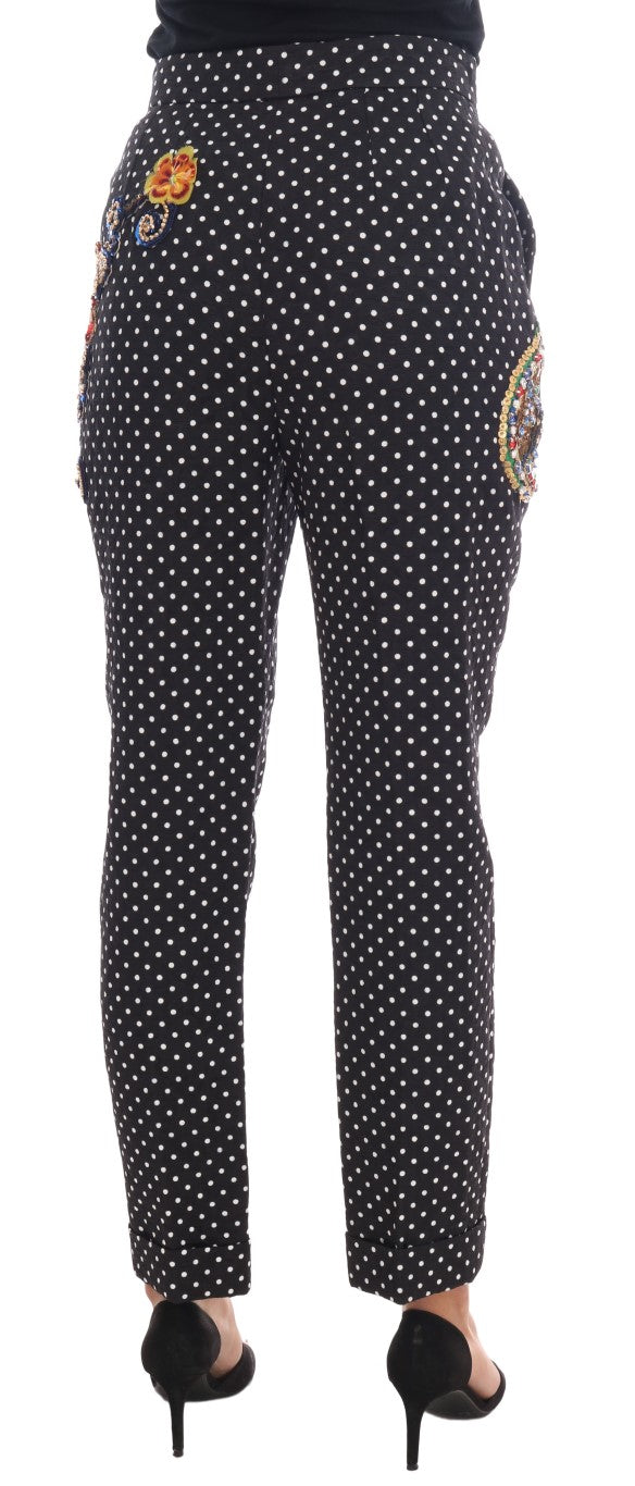 Dolce & Gabbana Elegant trousers with polka dot decoration