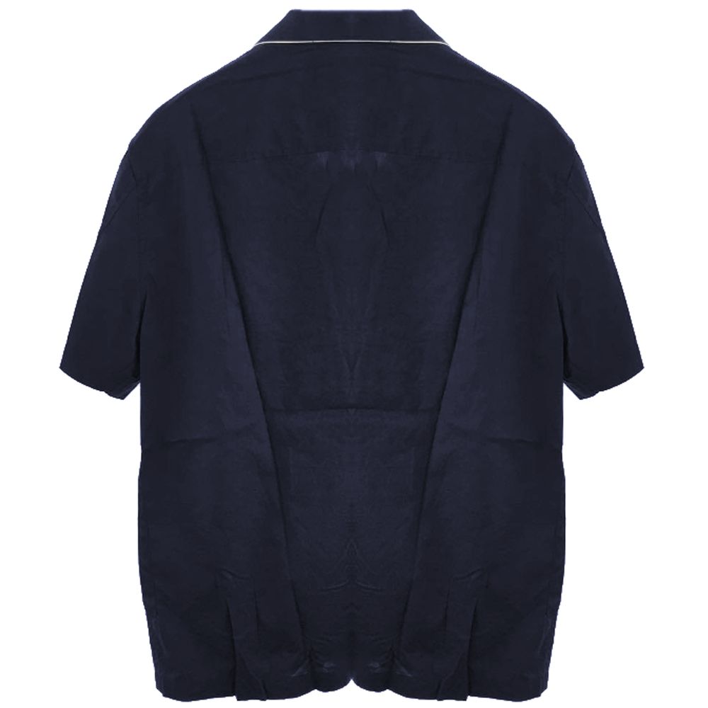 Emporio Armani Blaues Baumwollhemd