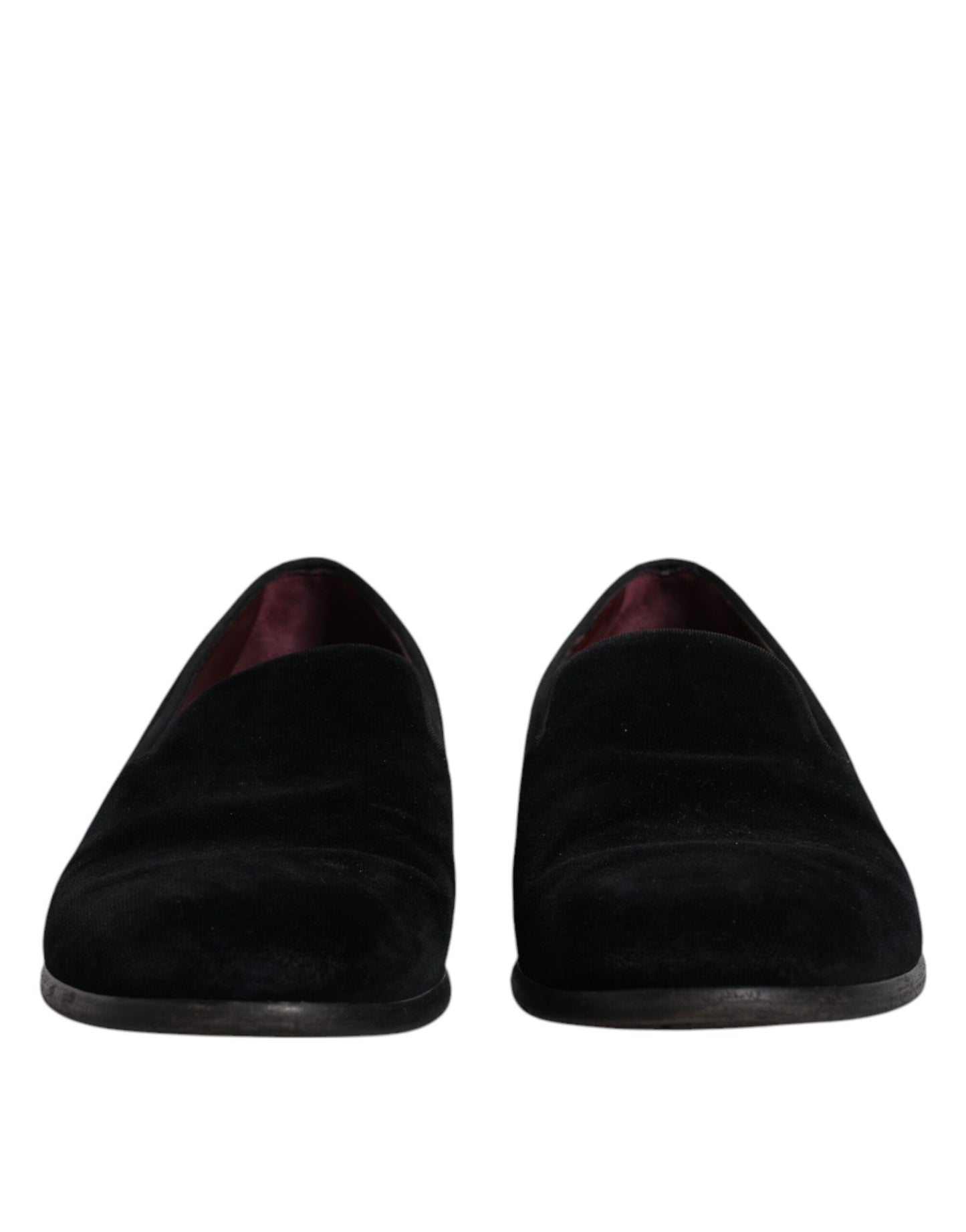 Dolce & Gabbana Schwarzer Samt Loafers Formal Männer Kleid Schuhe