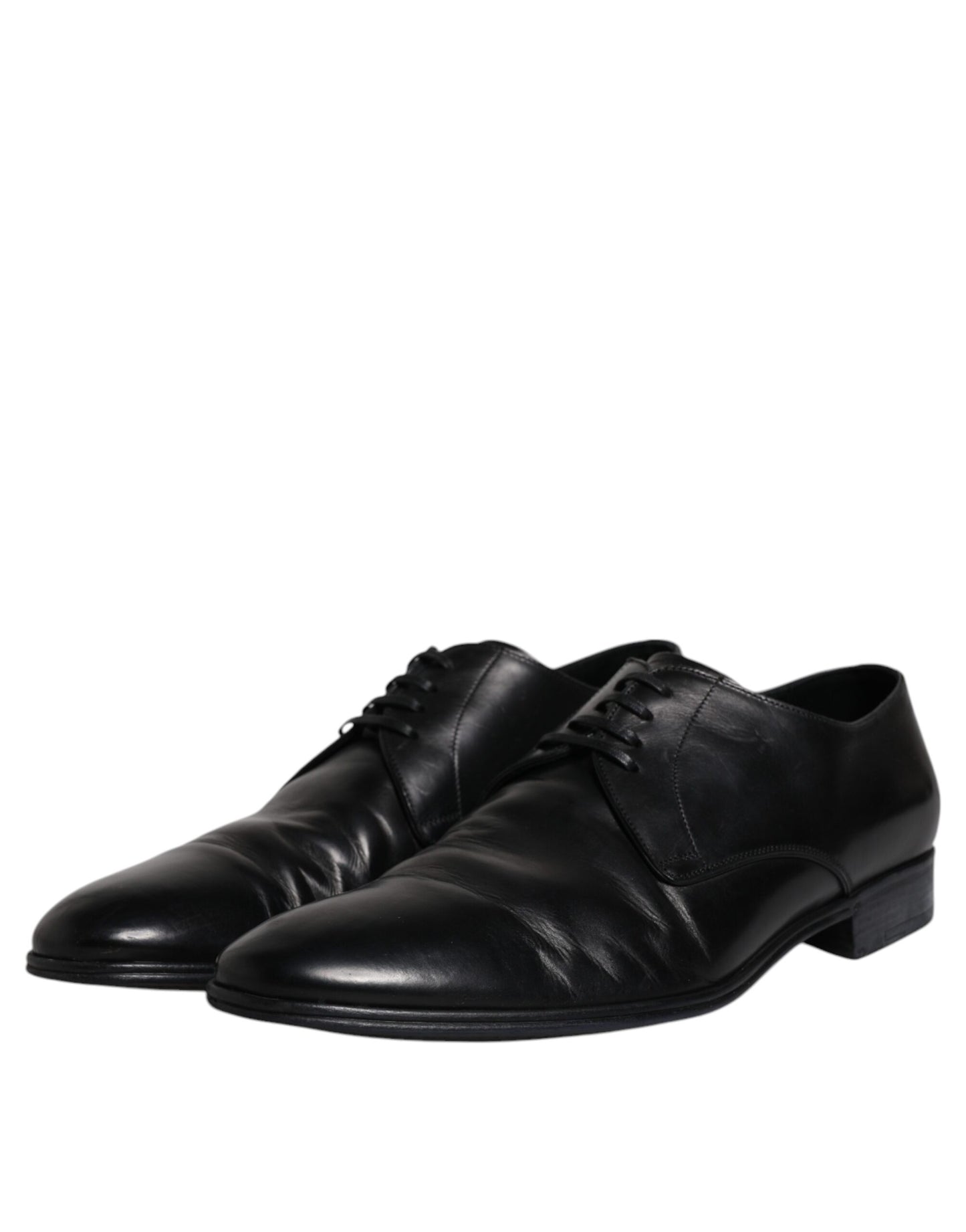 Dolce & Gabbana Schwarzes Lackleder Derby Herren Anzugschuhe