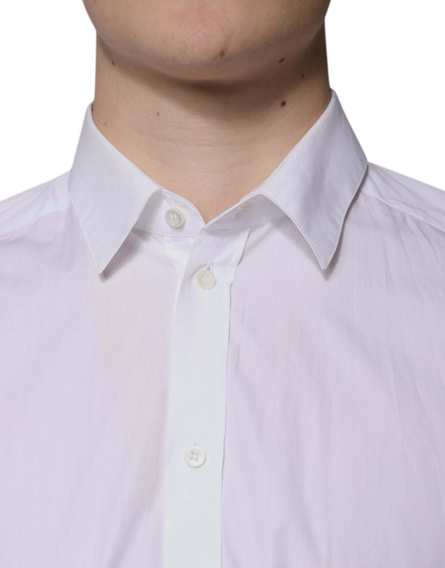 Dolce & Gabbana Weißes langärmeliges Hemd aus Baumwolle für formelle Anlässe
