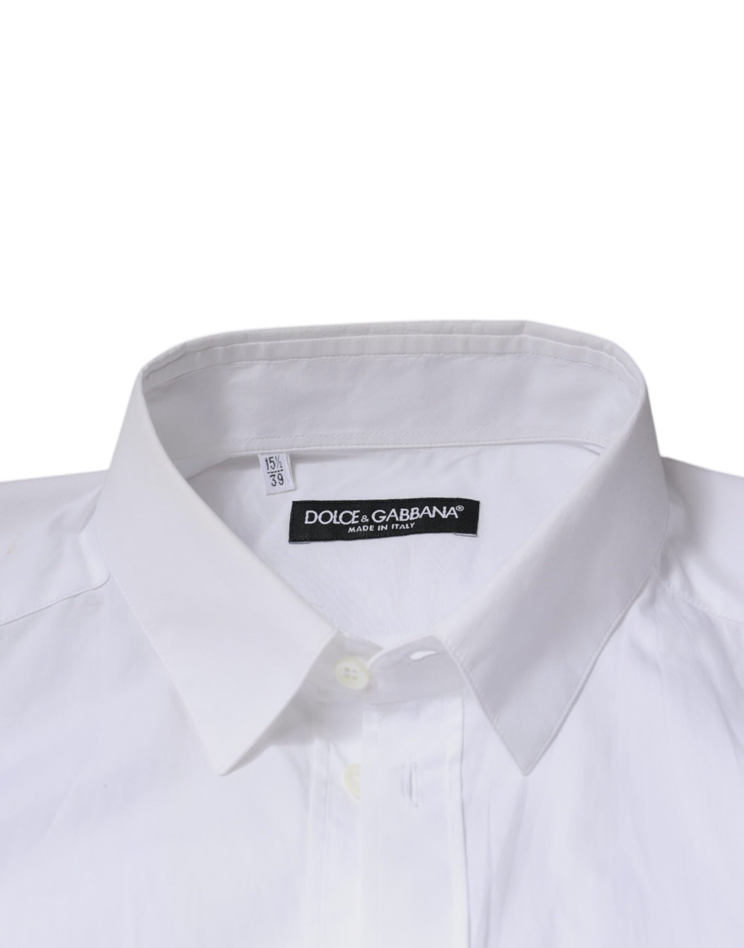 Dolce & Gabbana Weißes langärmeliges Hemd aus Baumwolle für formelle Anlässe