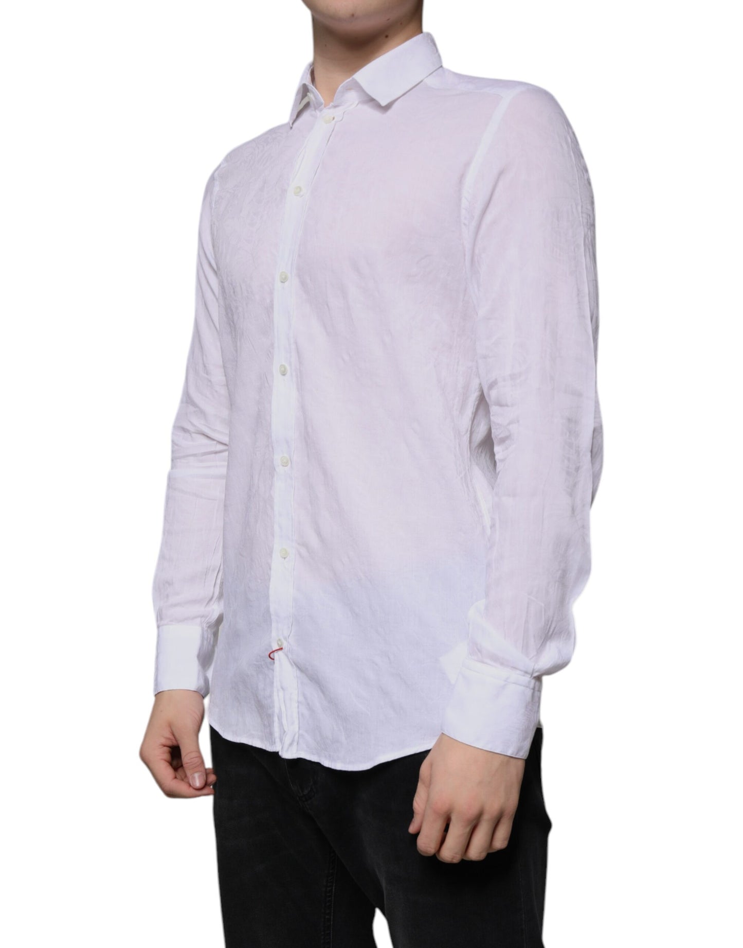 Dolce & Gabbana Weißes Slim Fit Hemd aus Baumwolle für Herren