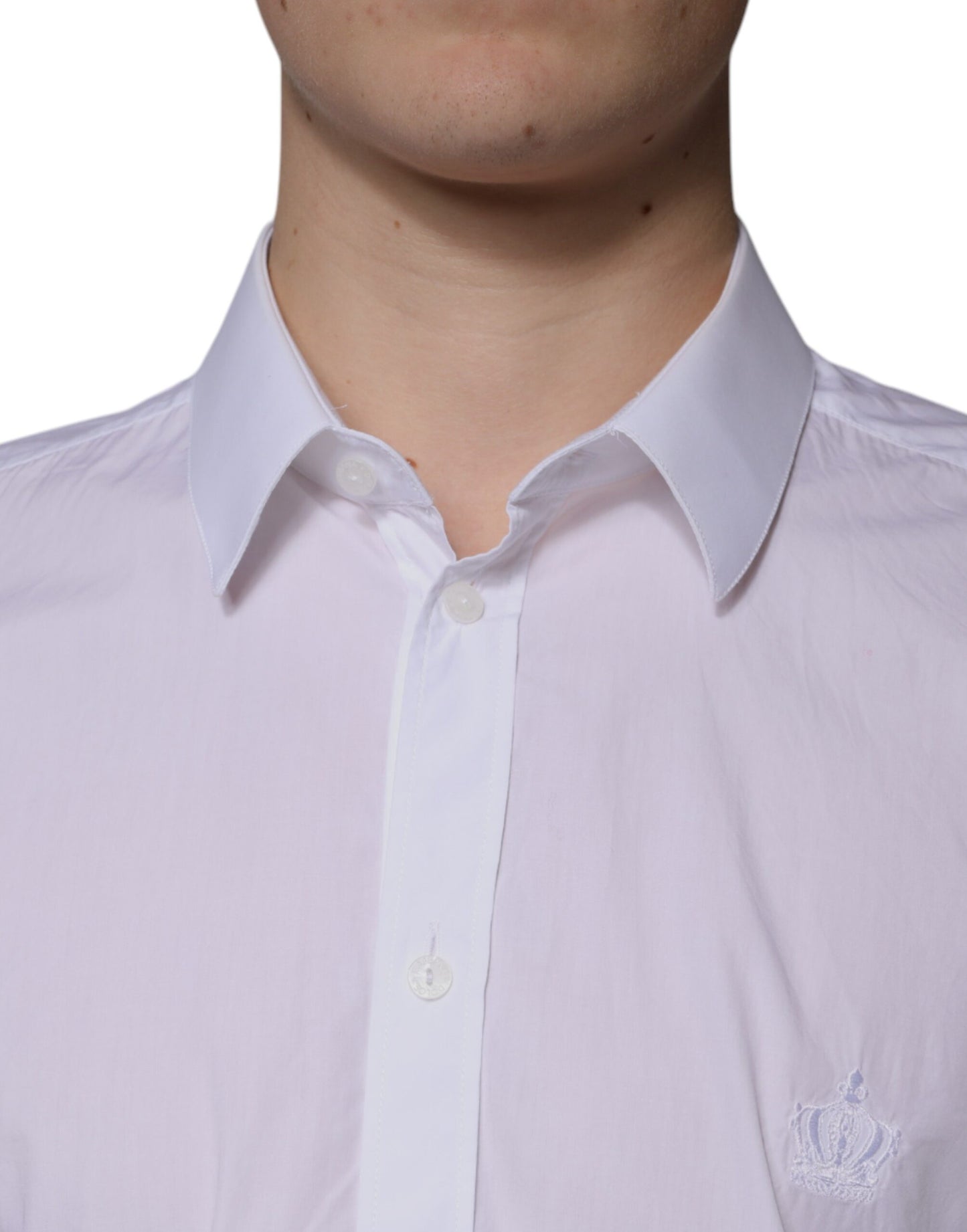 Dolce & Gabbana Weißes Baumwollhemd MARTINI Slim Fit