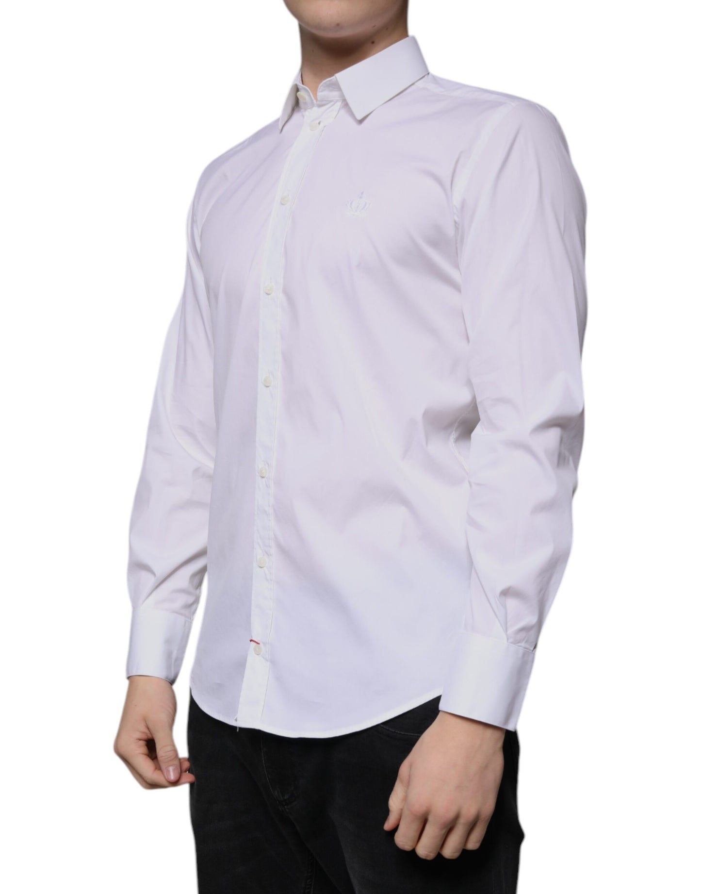 Dolce & Gabbana Weißes Hemd aus Baumwollmischung MARTINI Formal