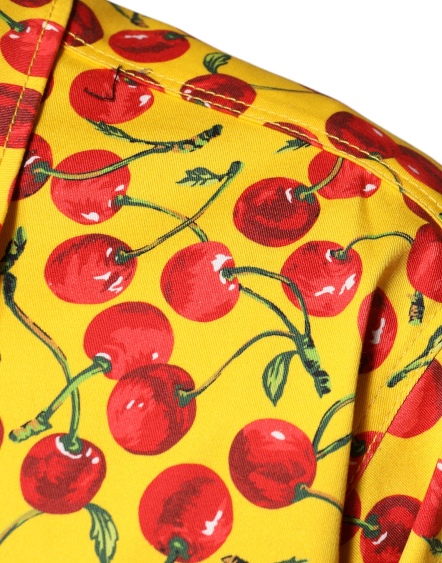 Dolce & Gabbana Gelbe Kirsche Button Down Herren Freizeithemd
