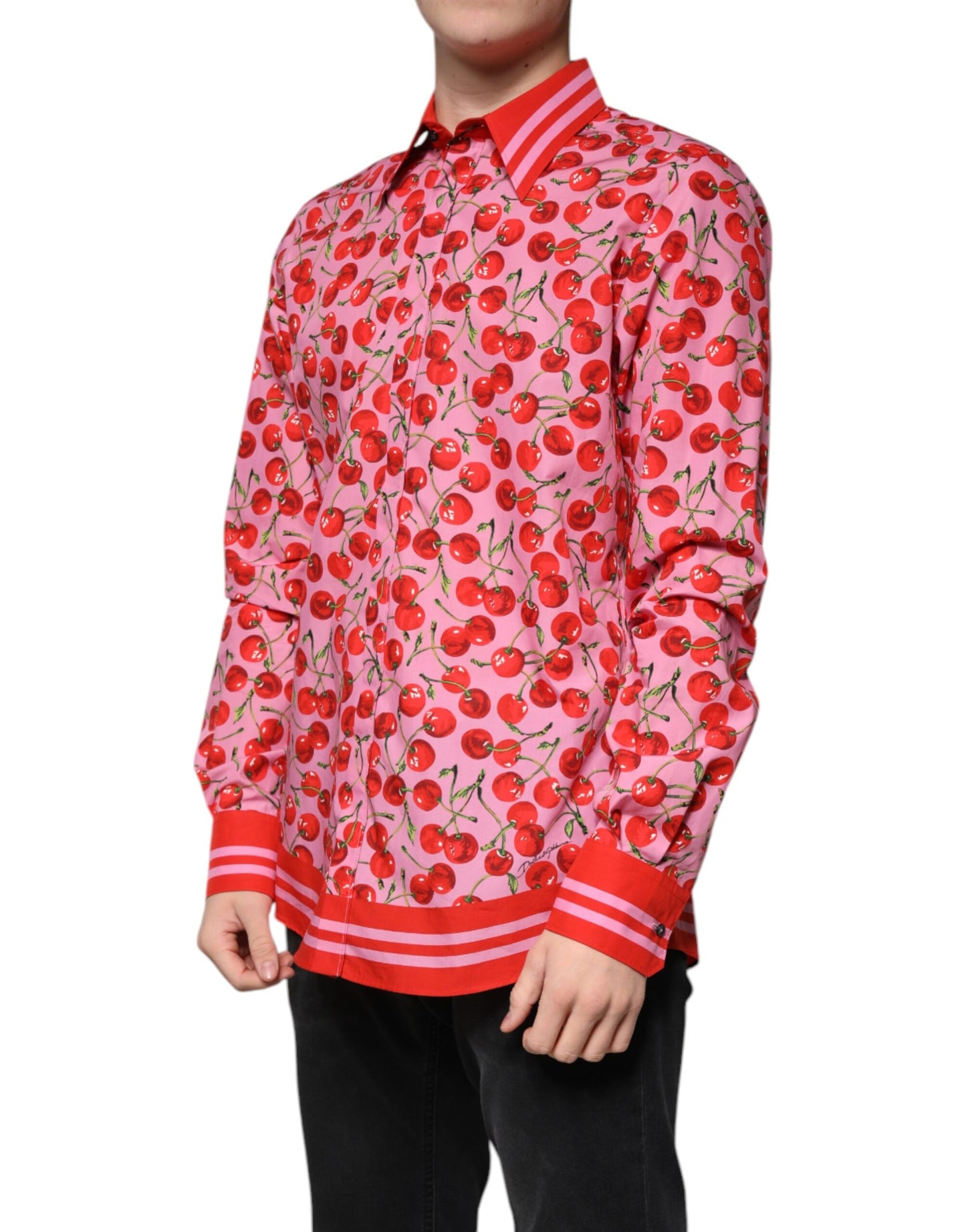 Dolce & Gabbana Rosa Kirsche Baumwolle Formal MARTINI Kleid Hemd