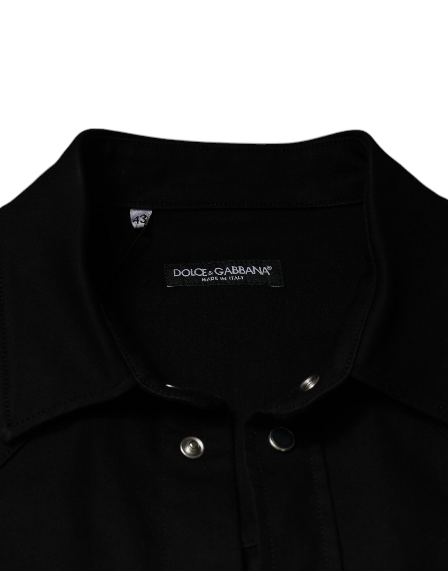 Dolce & Gabbana Schwarzes Button-Down-Hemd aus Baumwolle mit Kragen