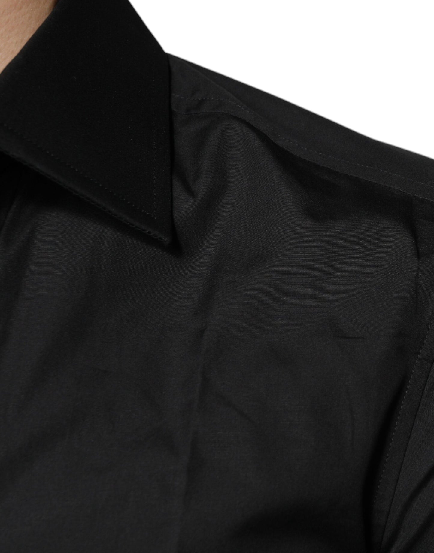Dolce & Gabbana Schwarzes Baumwollhemd mit langen Ärmeln für formelle Anlässe