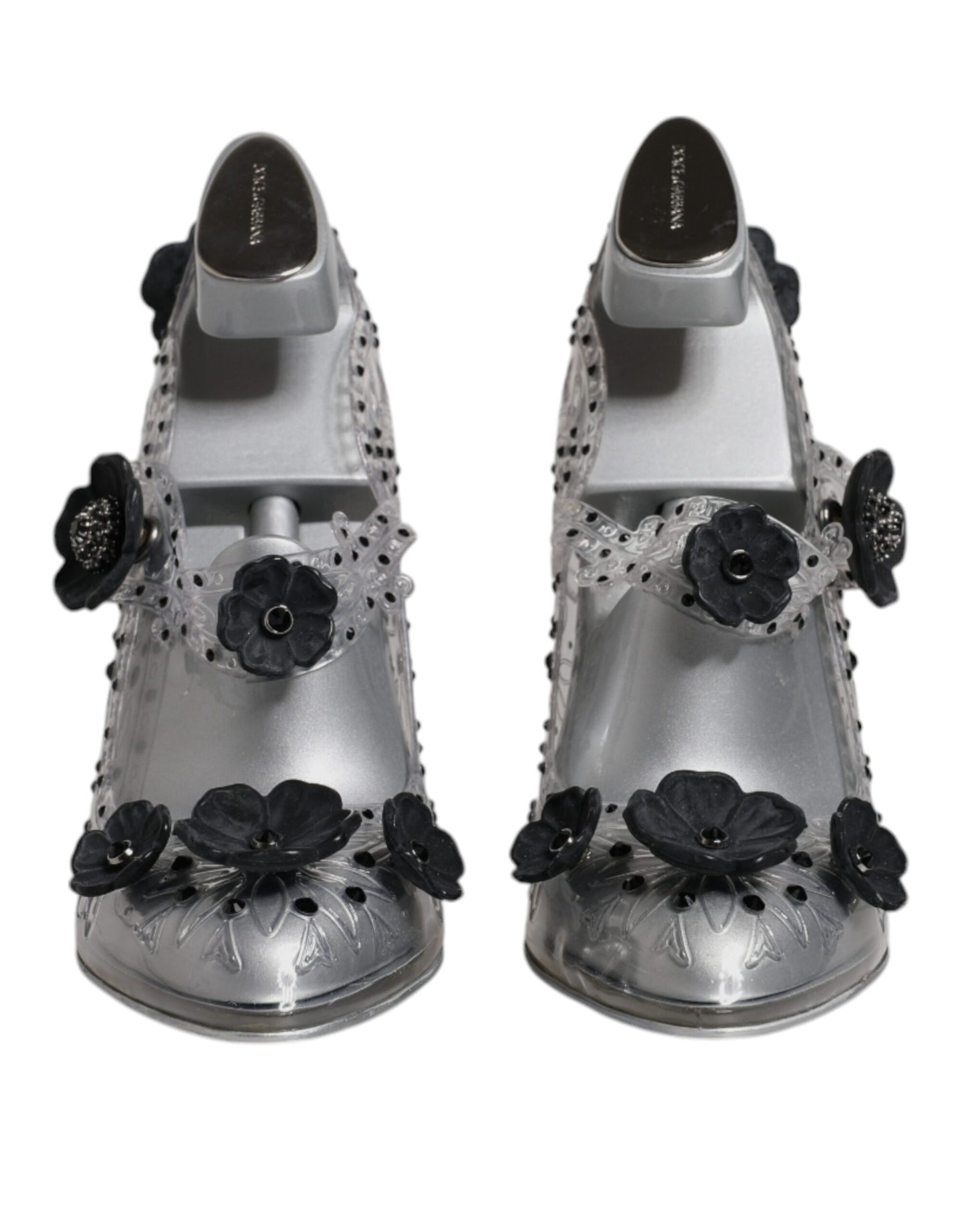 Dolce & Gabbana Klar Floral Kristall CINDERELLA Heels Schuhe