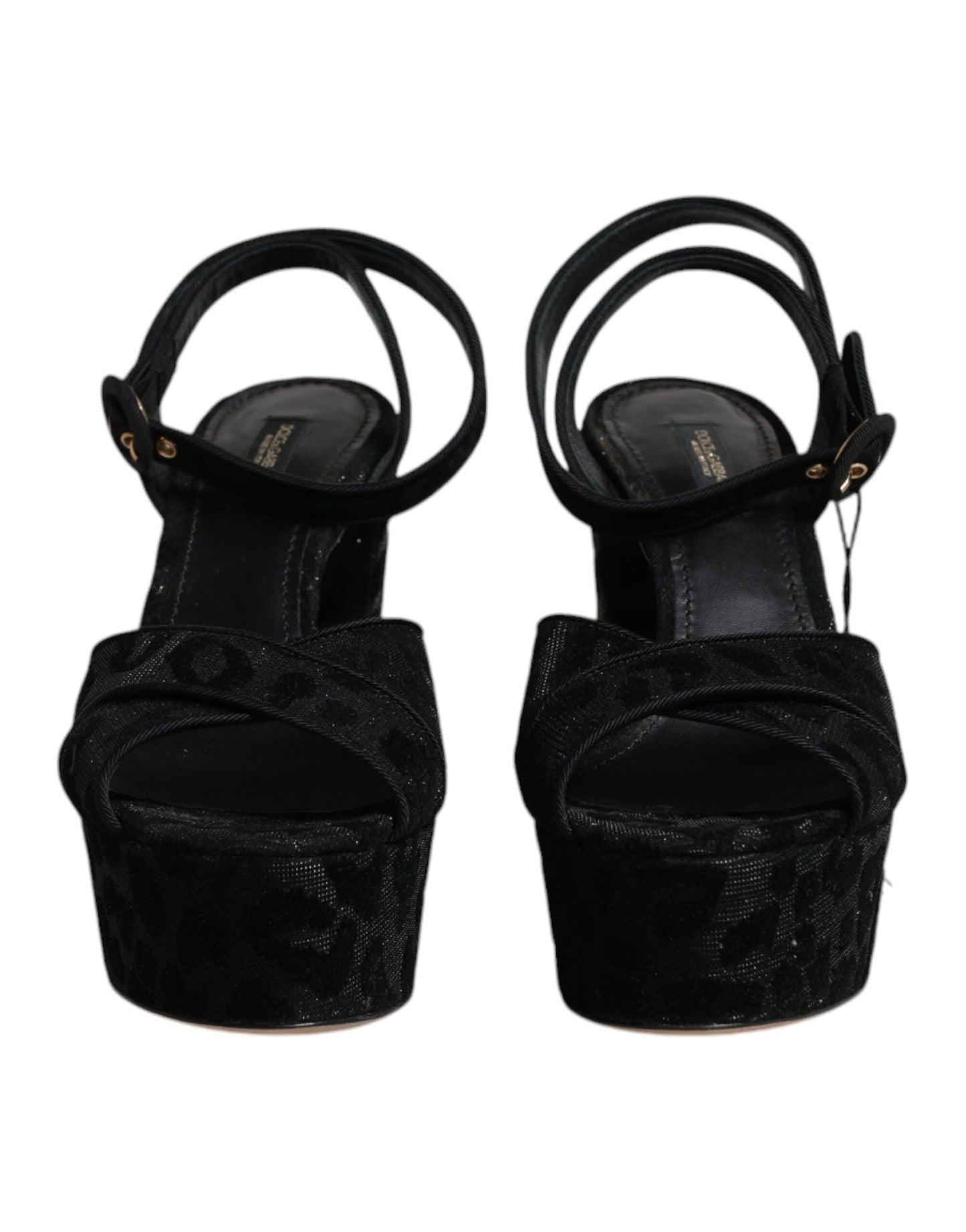 Dolce & Gabbana Schwarz Leopard Plateau Heels Sandalen Schuhe