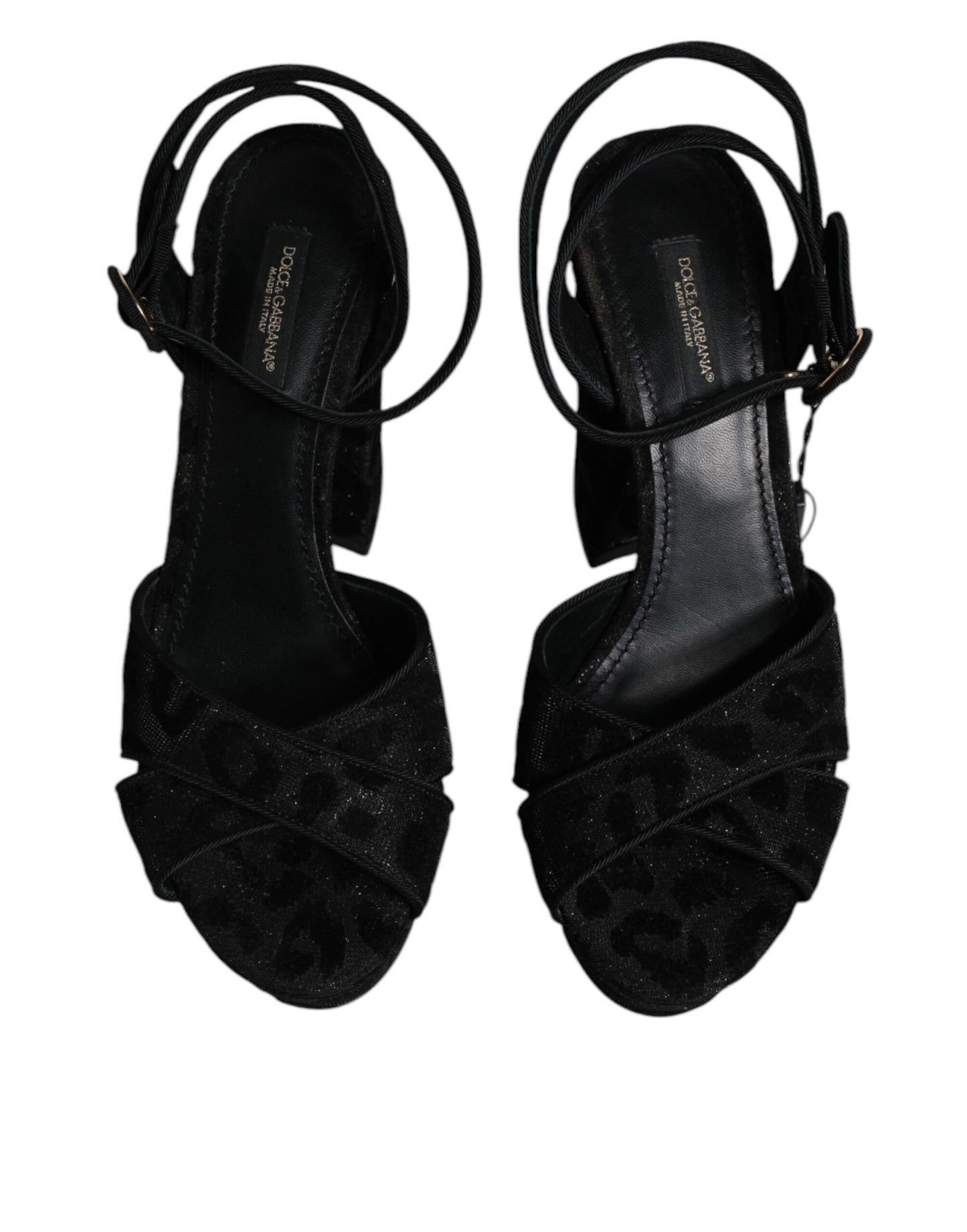Dolce & Gabbana Schwarz Leopard Plateau Heels Sandalen Schuhe