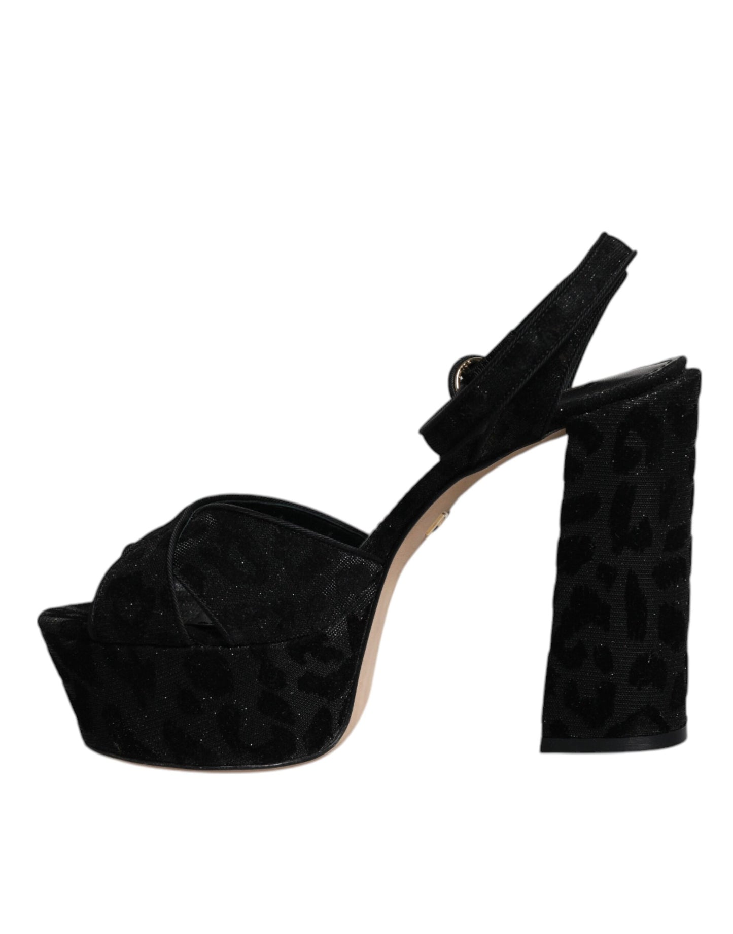 Dolce & Gabbana Schwarz Leopard Plateau Heels Sandalen Schuhe