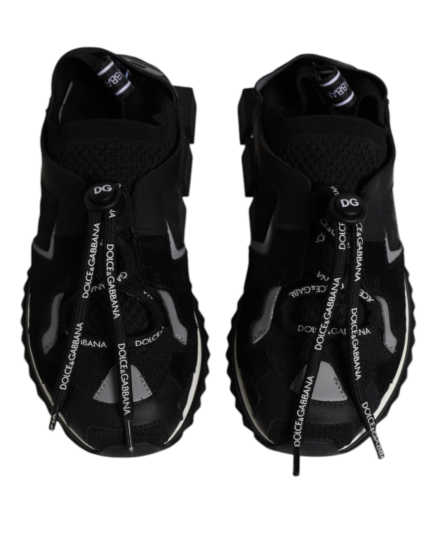Dolce & Gabbana Schwarz Weiß Logo Sorrento Turnschuhe Schuhe