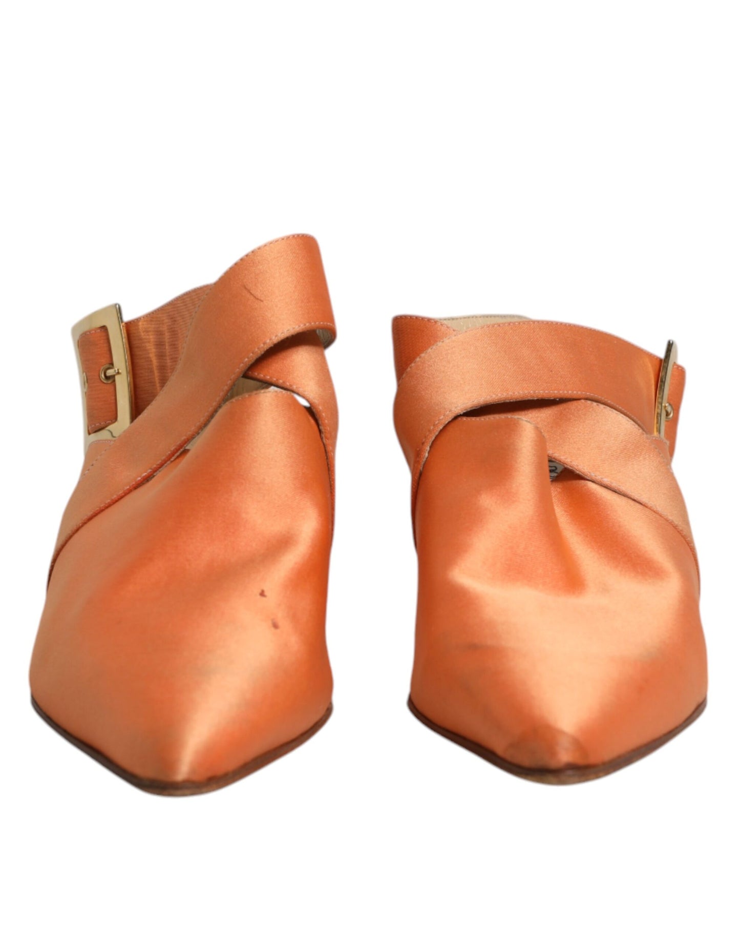 Dolce & Gabbana Orange Kitten Heels Slingback Sandalen Schuhe