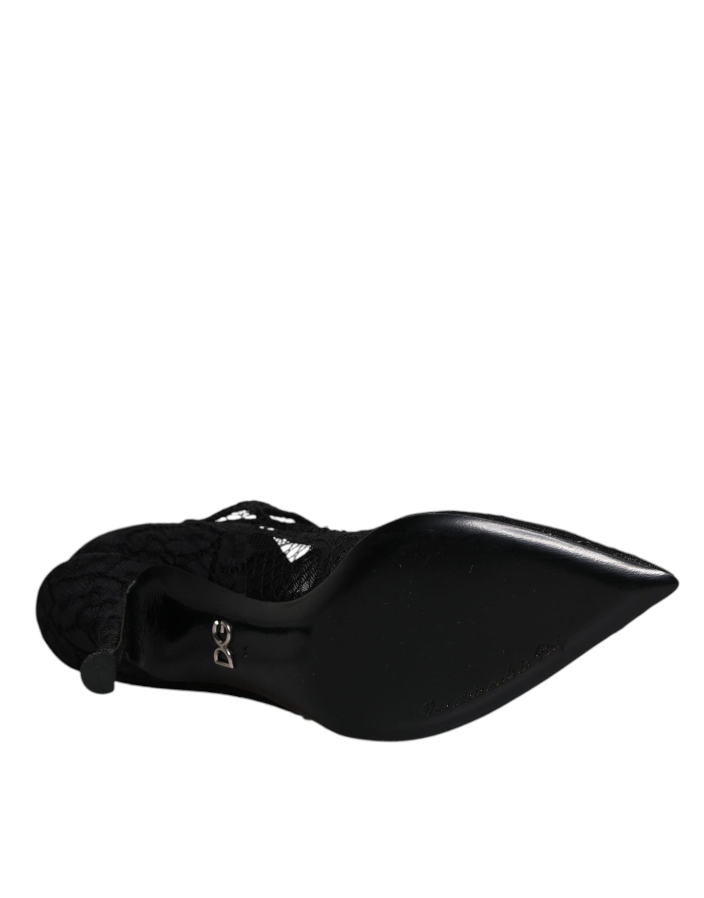 Dolce & Gabbana Schwarz Spitze Kristalle Mary Jane Pumps Schuhe