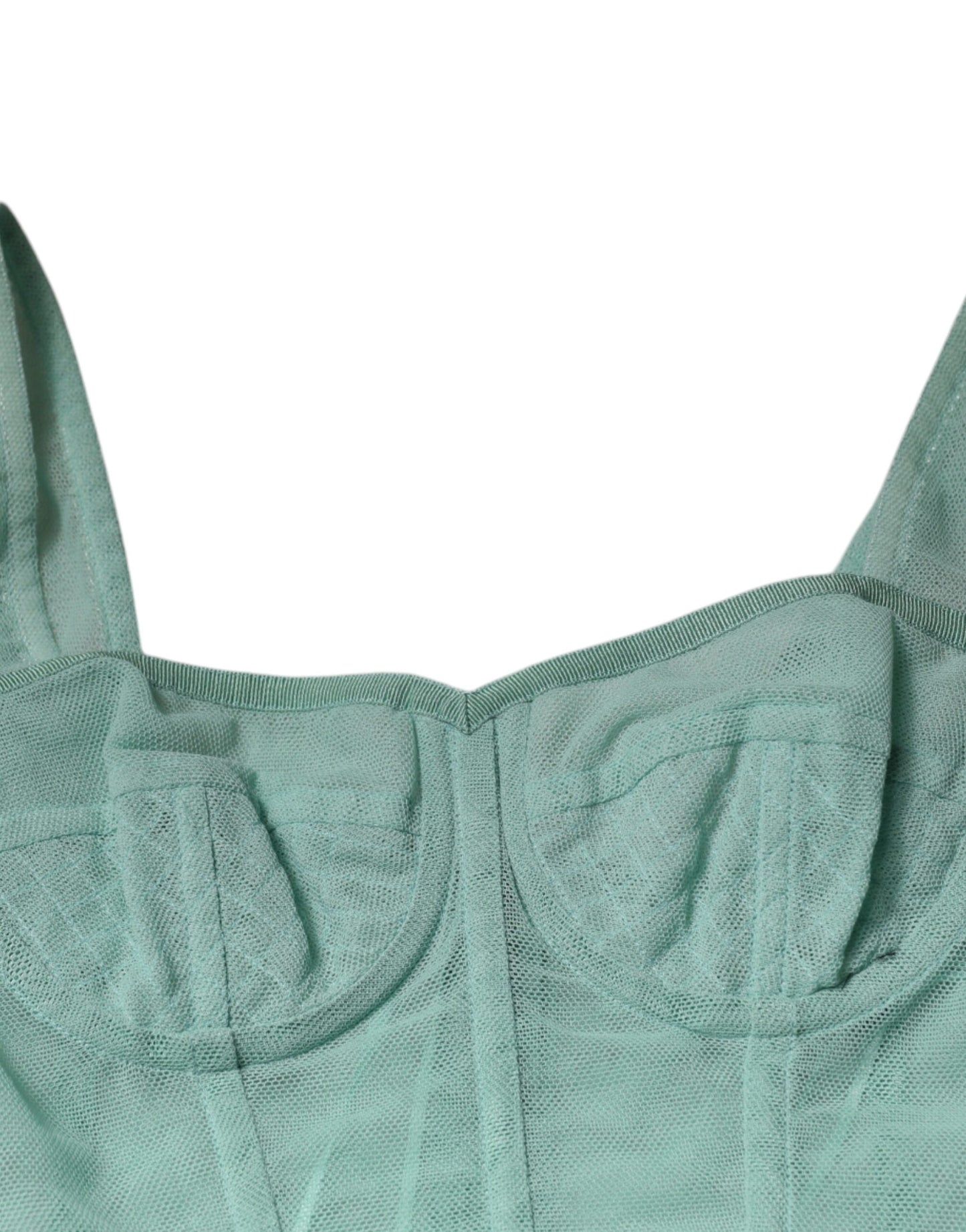 Dolce & Gabbana Grünes Baumwoll-Bustier Korsett ärmelloses Top