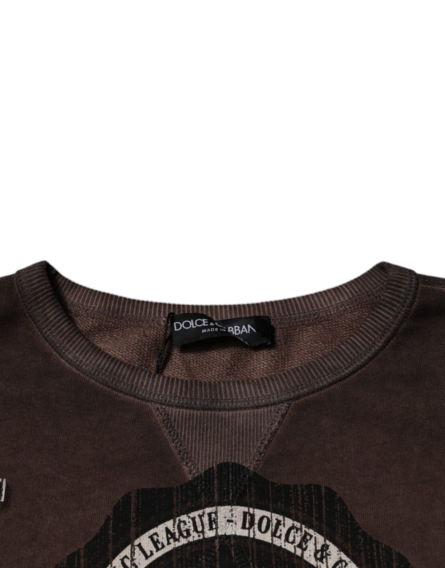 Dolce & Gabbana Brauner Rundhalspullover mit Logodruck