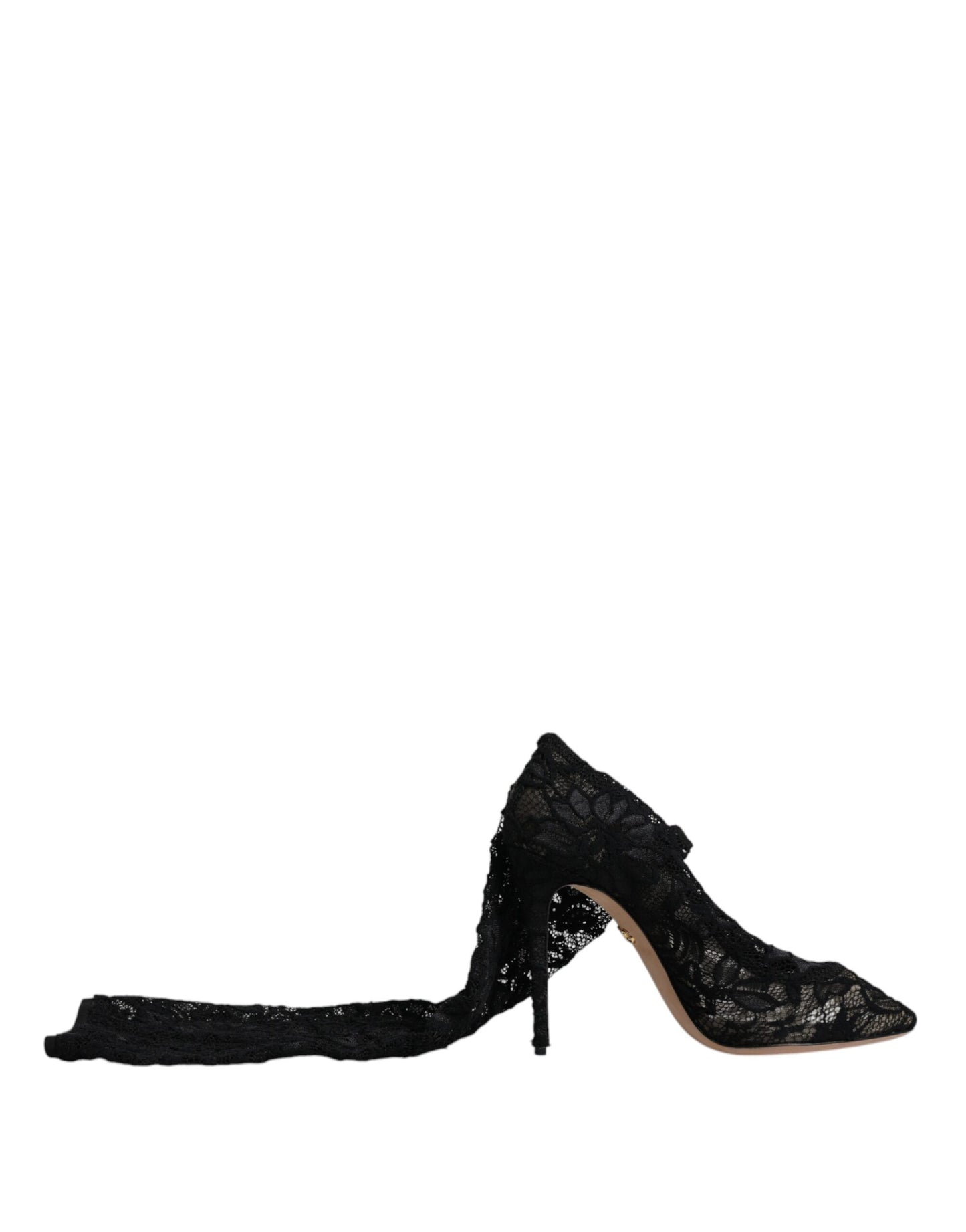Dolce & Gabbana Schwarz Stretch Socken Taormina Spitze Stiefel Schuhe