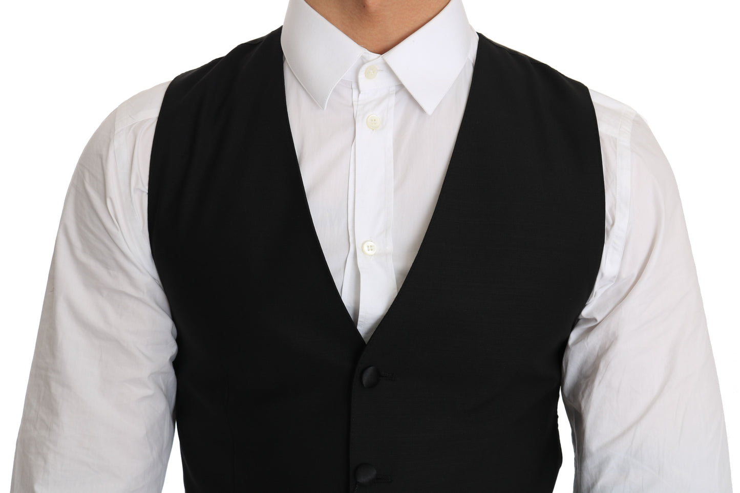 Dolce & Gabbana Formal Wool Blend Vest in Black