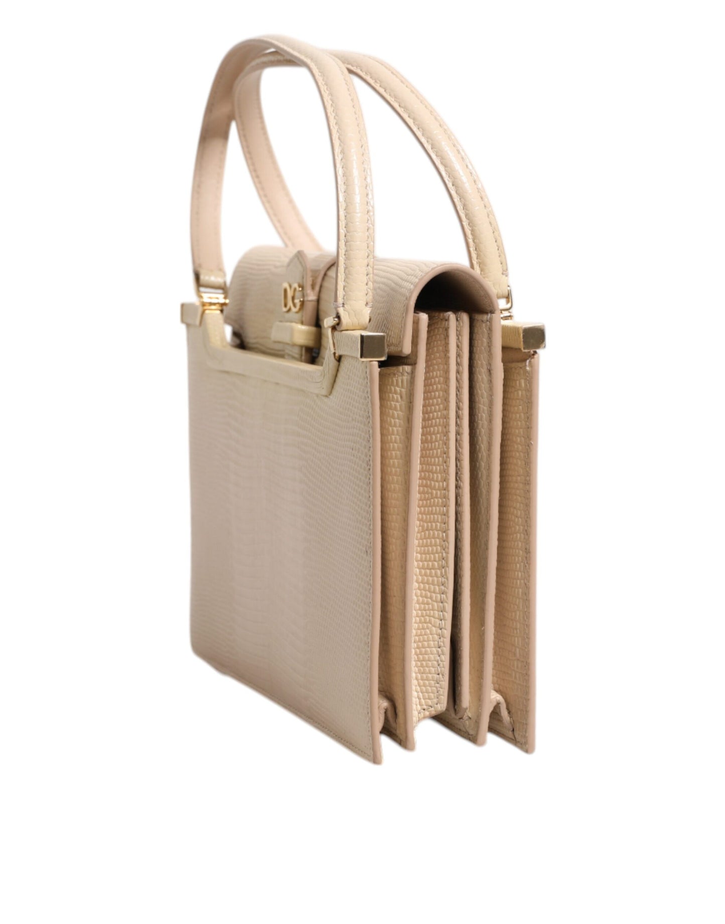 Dolce & Gabbana Beige Leder Ingrid Top Handle Umhängetasche