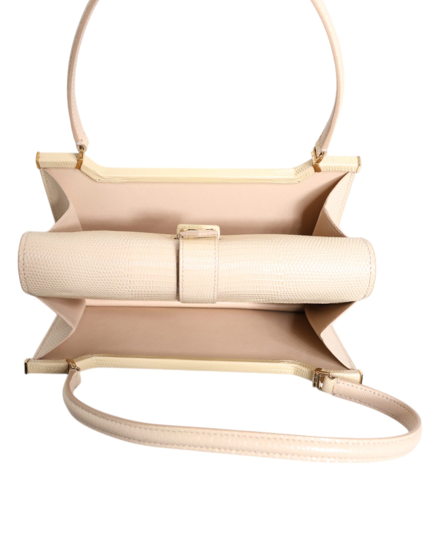 Dolce & Gabbana Beige Leder Ingrid Top Handle Umhängetasche