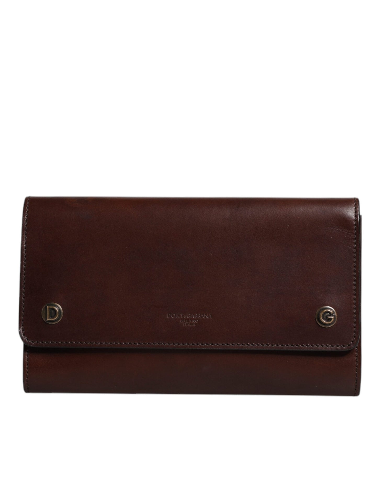 Dolce & Gabbana Braunes Leder mit Logo-Prägung Crossbody Bag