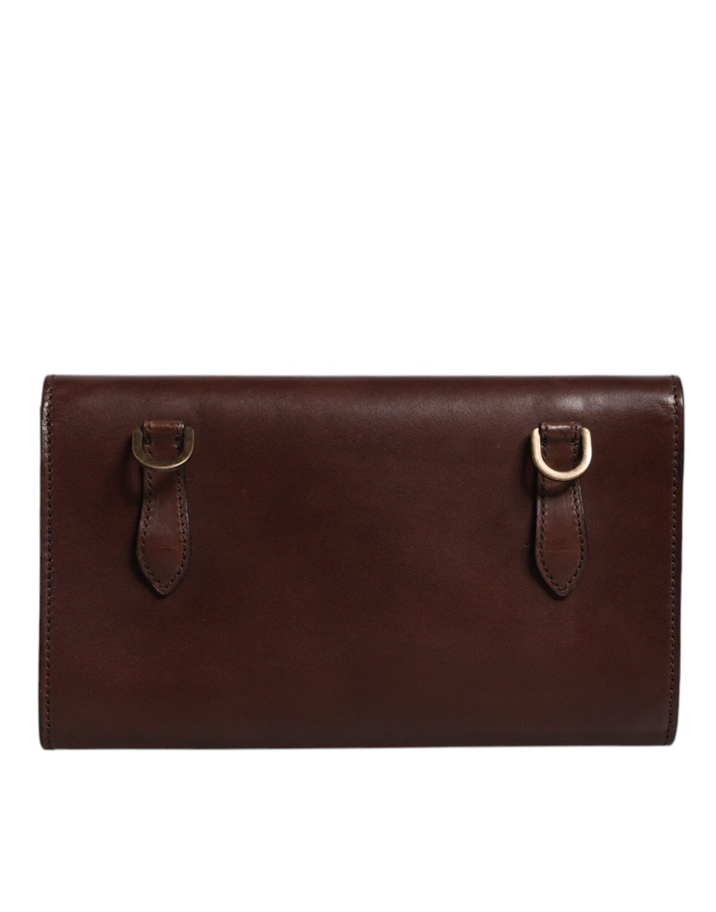 Dolce & Gabbana Braunes Leder mit Logo-Prägung Crossbody Bag