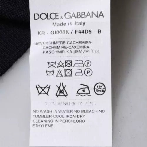 Dolce & Gabbana Blauer Kaschmir Pullover mit Rundhalsausschnitt