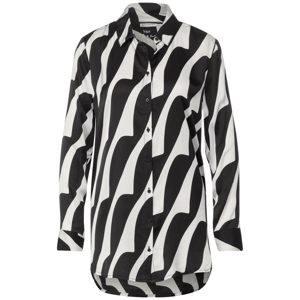 Street One Black and white viscose shirt
