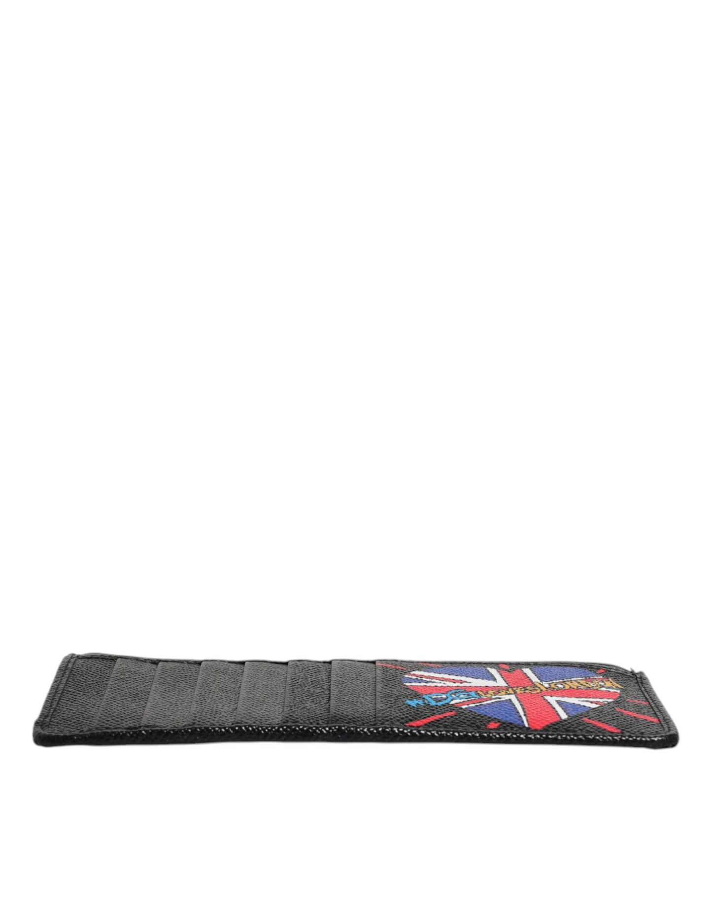 Dolce & Gabbana Schwarzes Leder #DGLovesLondon Kartenhalter Etui Brieftasche