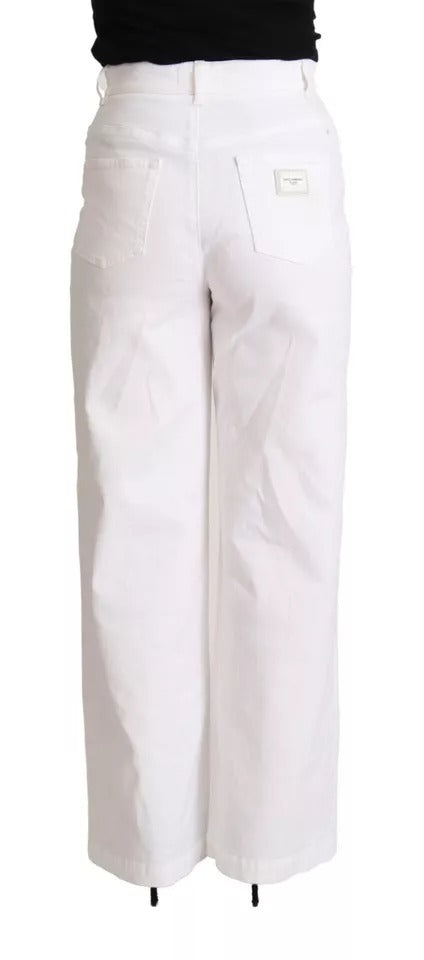 Dolce & Gabbana Weiße MONICA Boot Cut Denim Jeans aus Baumwolle