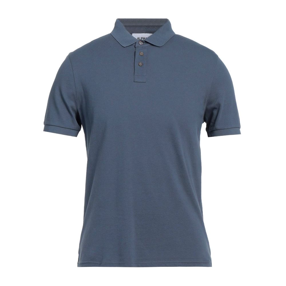 Alpha Studio Blaues Baumwoll-Poloshirt