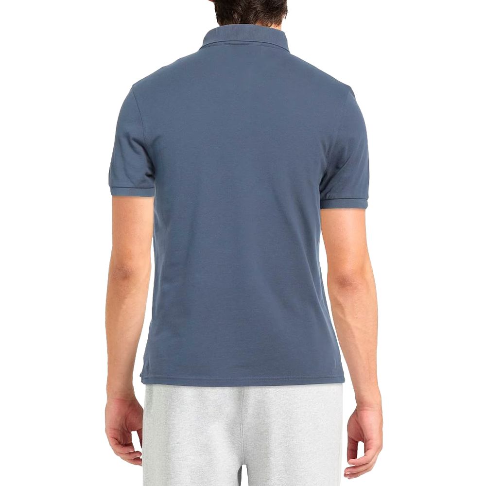 Alpha Studio Blaues Baumwoll-Poloshirt