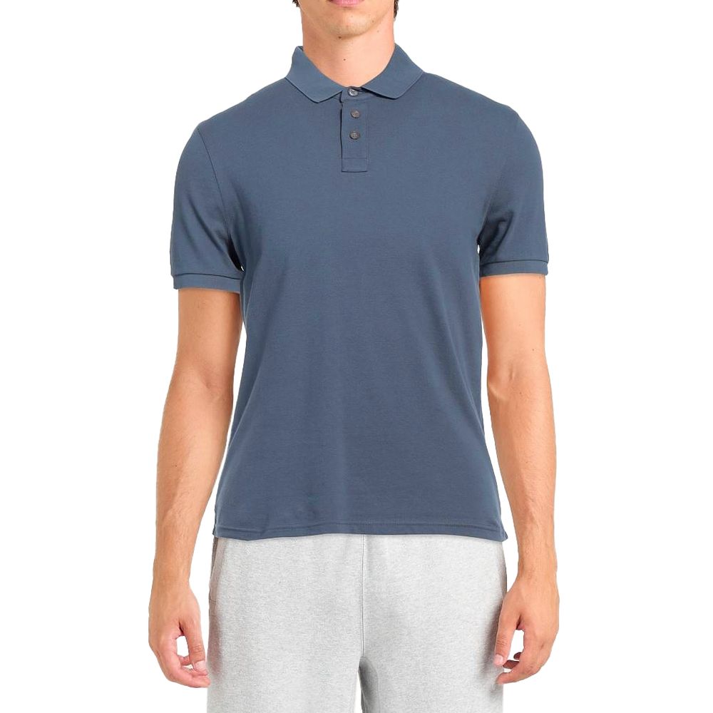 Alpha Studio Blaues Baumwoll-Poloshirt