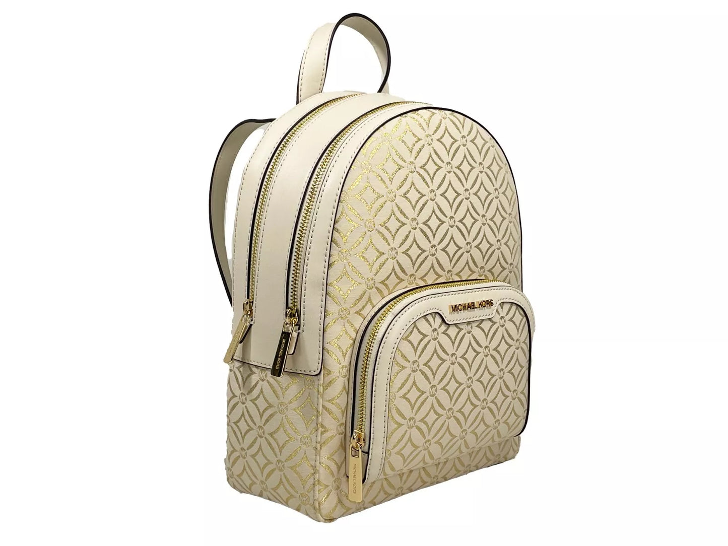 Michael Kors Jaycee Medium Zip Tasche Rucksack Tasche Creme Gold