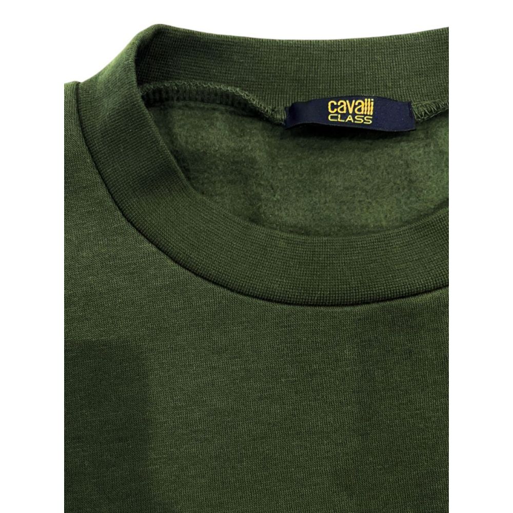 Cavalli Class Grüner Baumwollpullover für Männer