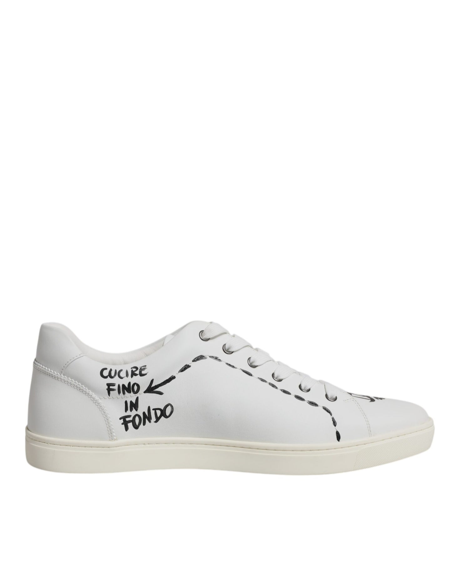 Dolce & Gabbana Weiß Leder Milano Low Top Turnschuhe Schuhe