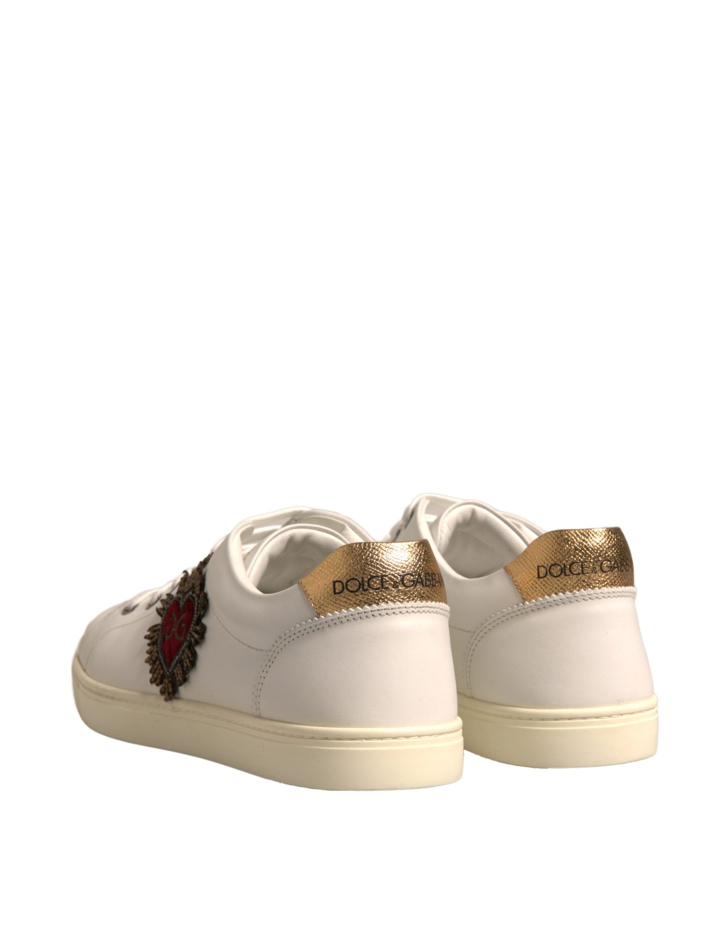 Dolce & Gabbana Weiß Leder Herz verschönert Turnschuhe Schuhe