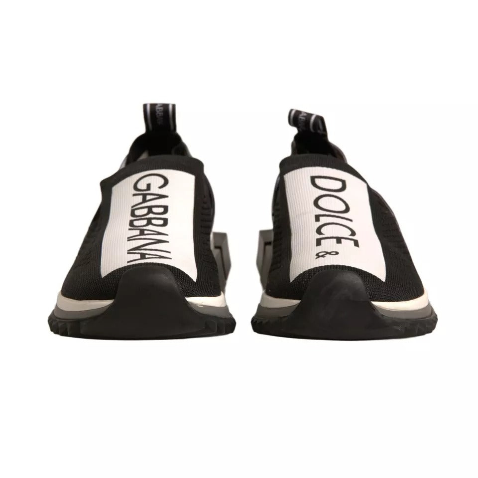 Dolce & Gabbana Schwarz Weiß Slip On Sorrento Sneakers Schuhe