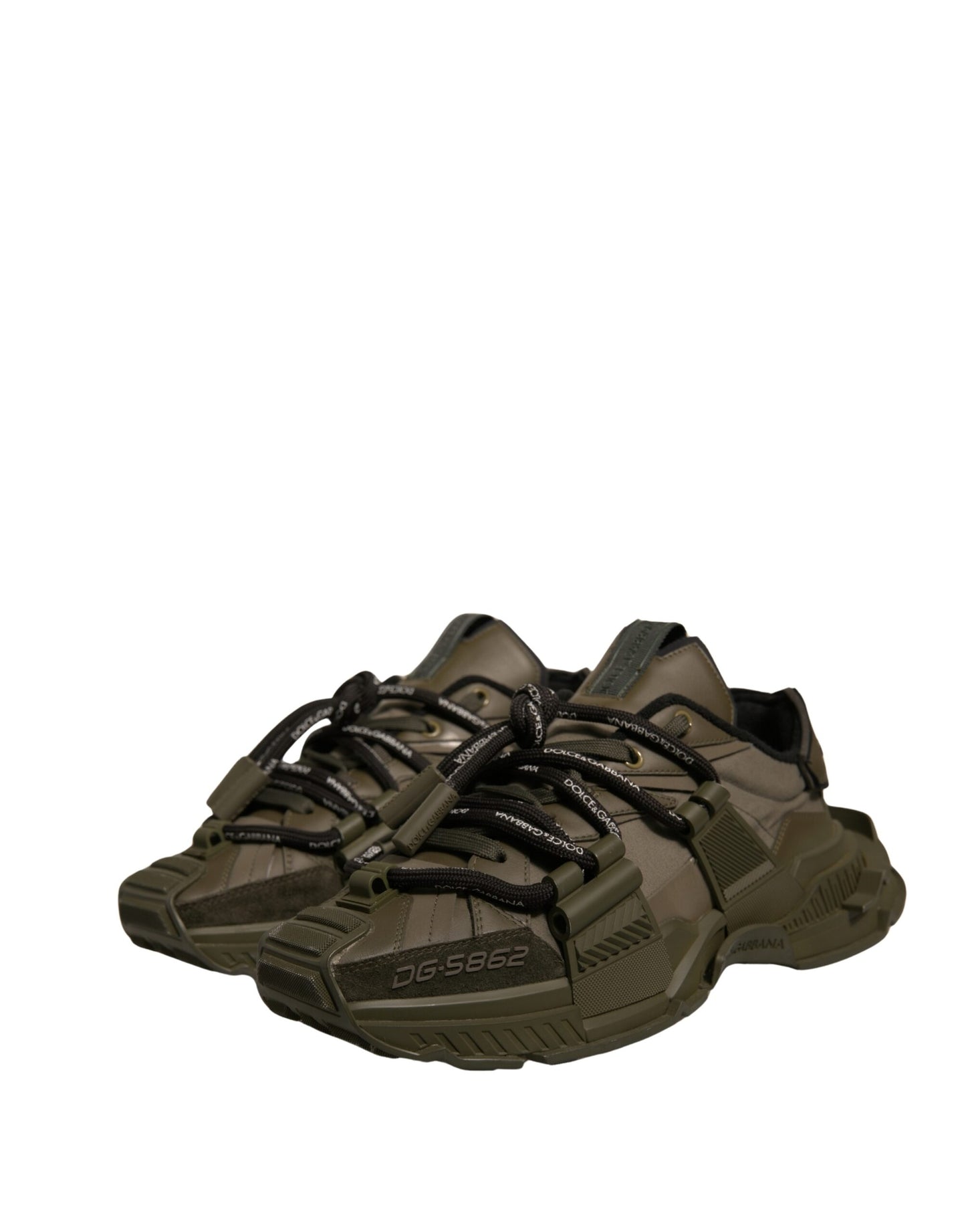 Dolce & Gabbana Militär Grün Space Low Top Turnschuhe Schuhe