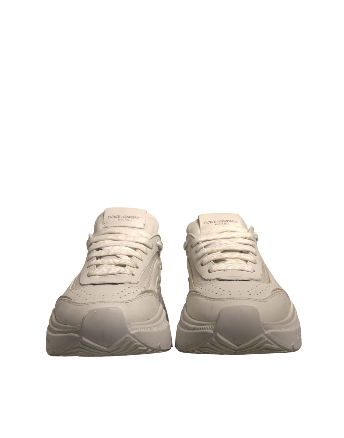 Dolce & Gabbana Weiß Daymaster Leder Low Top Turnschuhe Schuhe