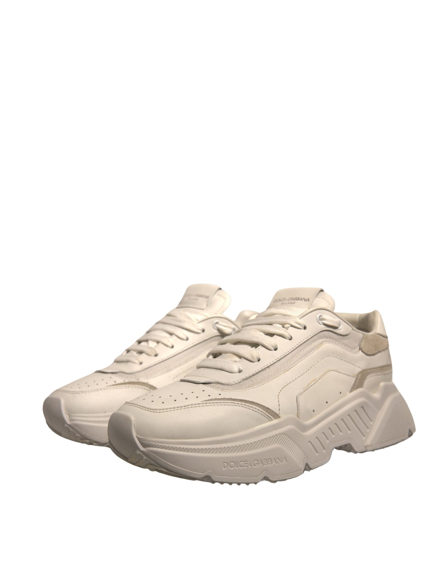 Dolce & Gabbana Weiß Daymaster Leder Low Top Turnschuhe Schuhe