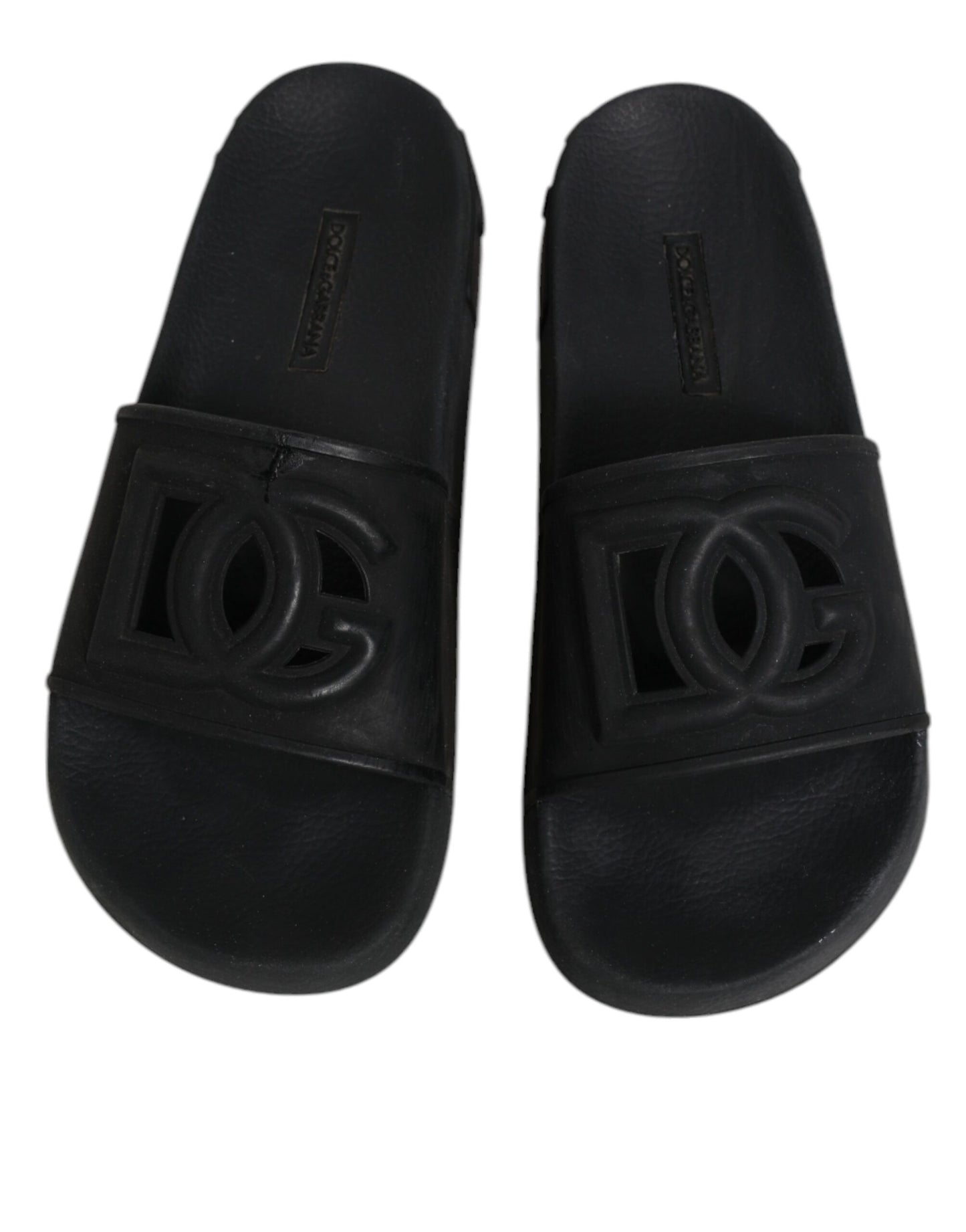 Dolce & Gabbana Schwarze Gummirutsche Sandalen Strandbekleidung Schuhe