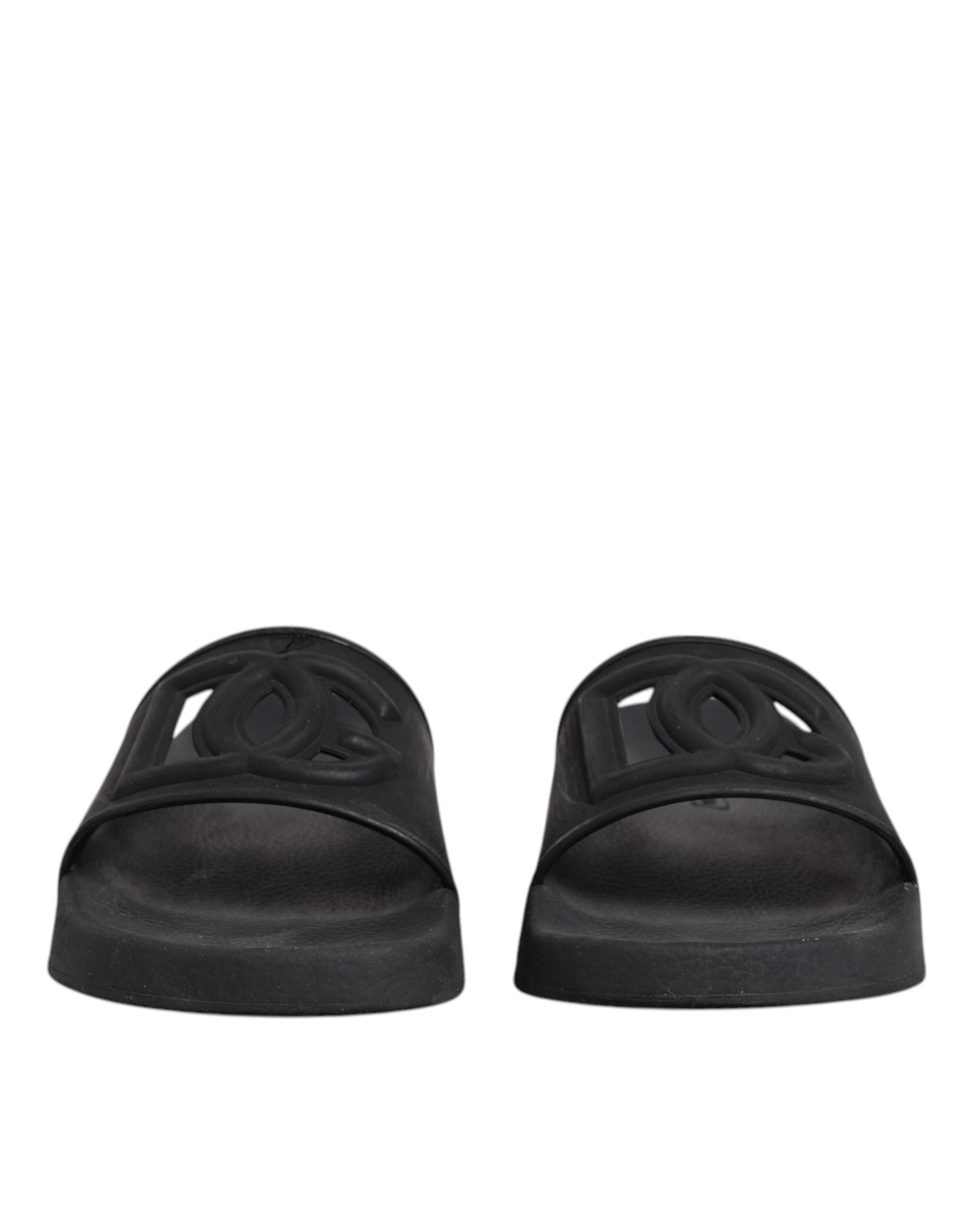 Dolce & Gabbana Schwarze Gummirutsche Sandalen Strandbekleidung Schuhe
