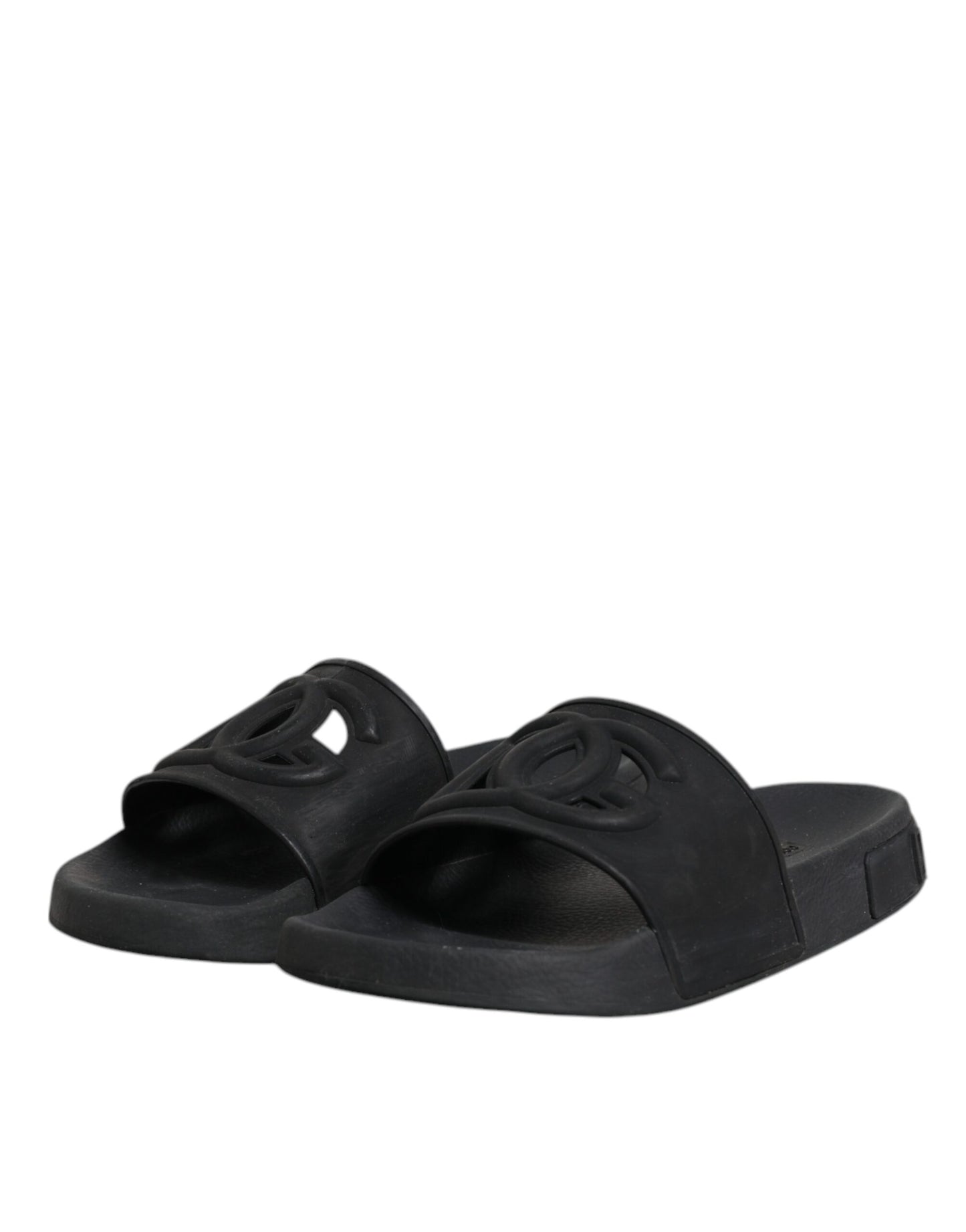Dolce & Gabbana Schwarze Gummirutsche Sandalen Strandbekleidung Schuhe