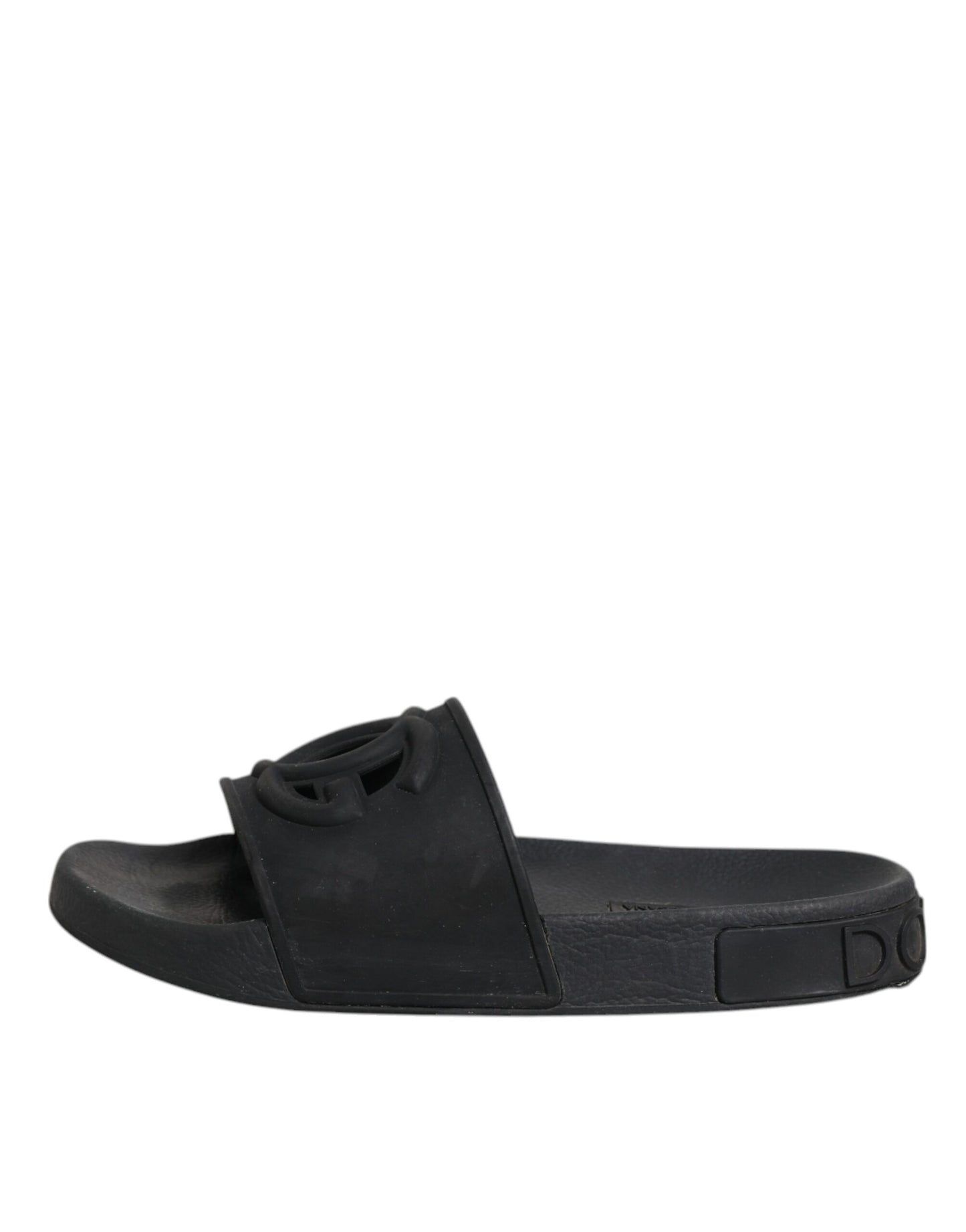 Dolce & Gabbana Schwarze Gummirutsche Sandalen Strandbekleidung Schuhe