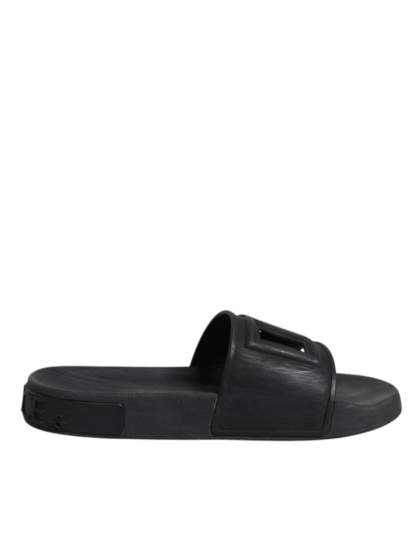 Dolce & Gabbana Schwarze Gummirutsche Sandalen Strandbekleidung Schuhe