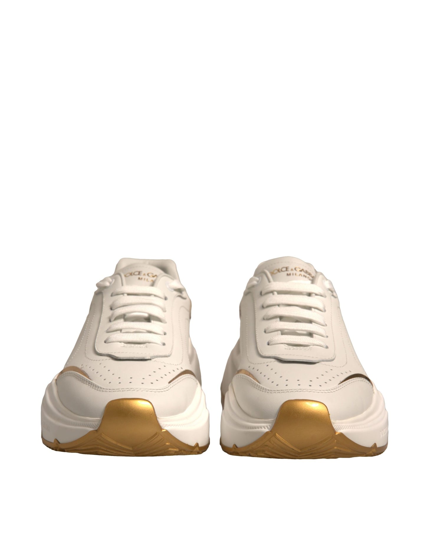 Dolce & Gabbana Weiß Gold Daymaster Low Top Turnschuhe Schuhe